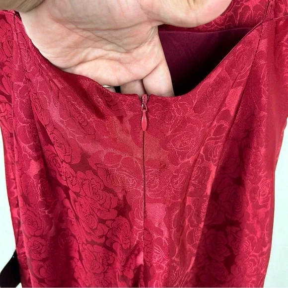 NWT Lulu's You're My Type Red satin jacquard midi slip dress size: XL - Picture 13 of 13